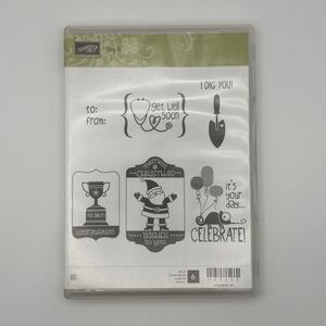 Stampin Up Tag It Clear Mount Rubber Stamp Set 130303 6 Piece All Occasion New